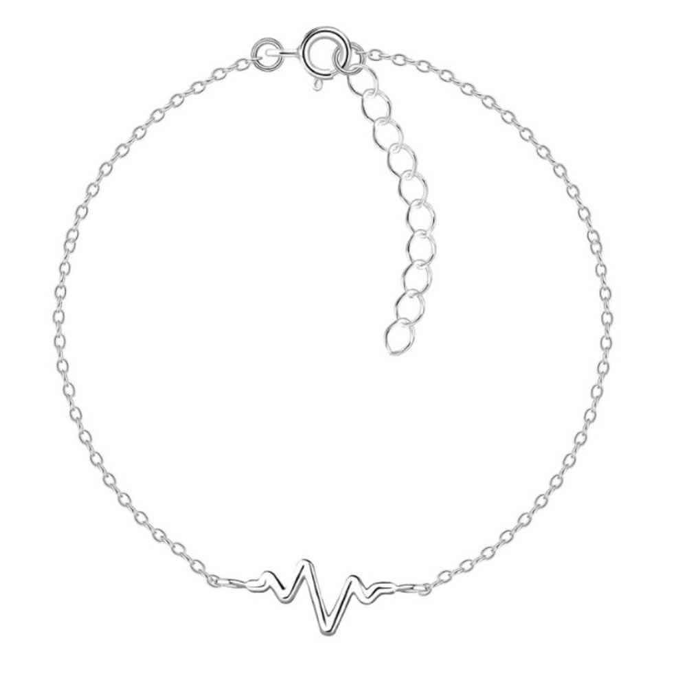 Sterling Silver Heartbeat Bracelet